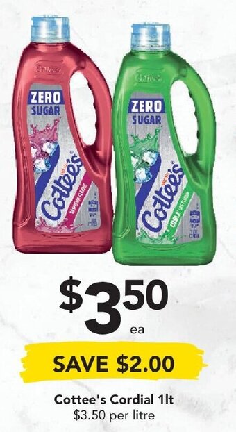 Cottee's Cordial 1lt