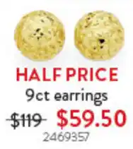 Goldmark 9ct earrings offer