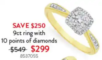Goldmark 9ct ring with 10 points of diamonds offer