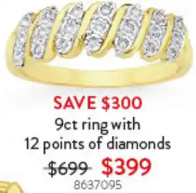 Goldmark 9ct ring with 12 points of diamonds offer