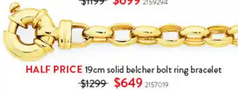 Goldmark 19cm solid belcher bolt ring bracelet offer