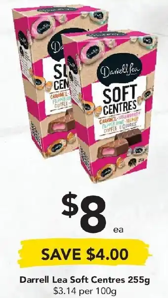 Drakes Darrell Lea Soft Centres 255g offer