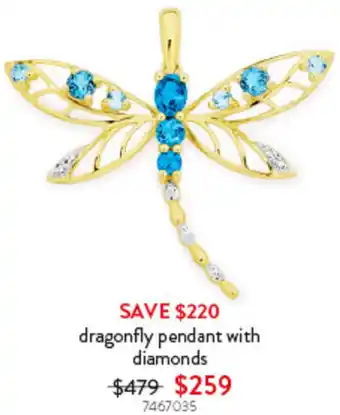 Goldmark dragonfly pendant with diamonds offer