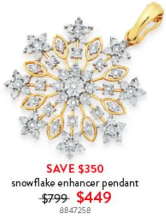 Goldmark snowflake enhancer pendant offer