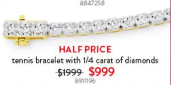 Goldmark tennis bracelet with 1/4 carat of diamonds offer