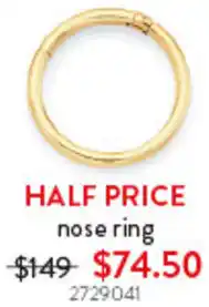 Goldmark nose ring offer