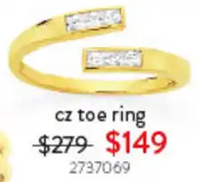 Goldmark cz toe ring offer