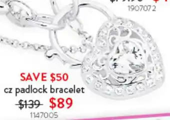 Goldmark cz padlock bracelet offer