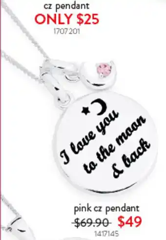 Goldmark pink cz pendant offer