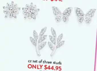 Goldmark cz set of three studs offer