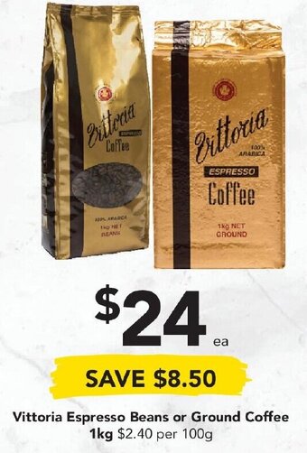 Drakes Vittoria Espresso Beans or Ground Coffee 1kg offer