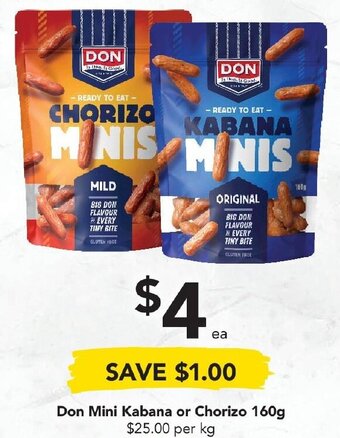 Drakes Don Mini Kabana or Chorizo 160g offer