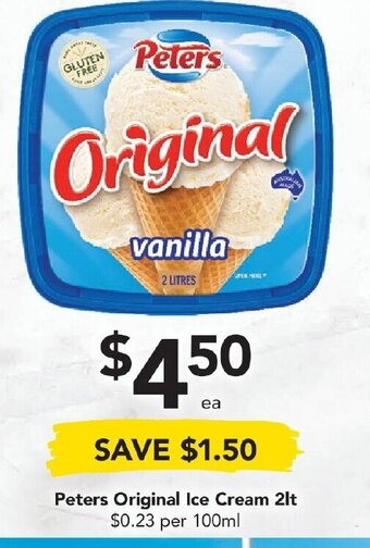 Drakes Peters Original Ice Cream 2lt offer