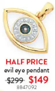 Goldmark evil eye pendant offer