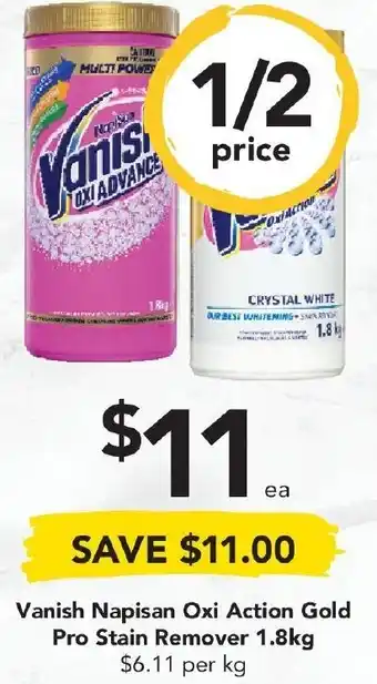 Drakes Vanish Napisan Oxi Action Gold Pro Stain Remover 1,8kg offer