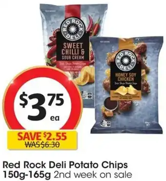 Coles Red Rock Deli Potato Chips 150g-165g offer
