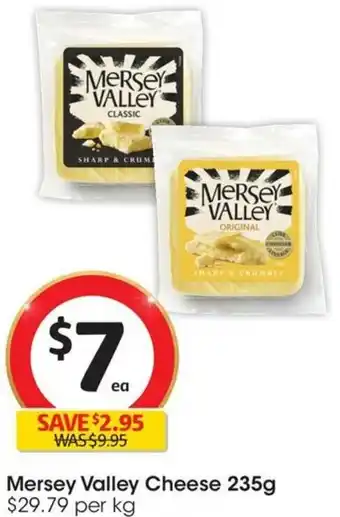 Coles Mersey Valley Cheese 235g offer
