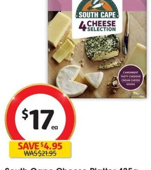 South Cape Cheese Platter 435g offer at Coles