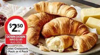 Coles Coles Croissants 3 Pack or 4 Pack offer