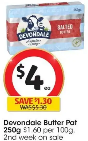 Coles Devondale Butter Pat 250g offer