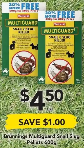 Drakes Brunnings Multiguard Snail Slug Pellets 600g offer