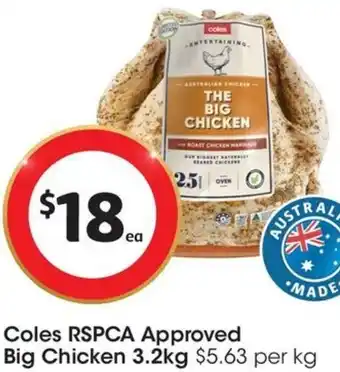 Coles Coles RSPCA Approved Big Chicken 3.2kg offer