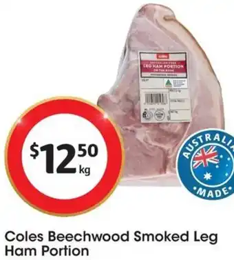 Coles Coles Beechwood Smoked Leg Ham Portion offer