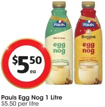 Coles Pauls Egg Nog 1 Litre offer
