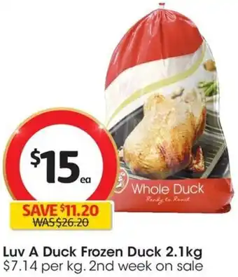 Coles Luv A Duck Frozen Duck 2.1kg offer