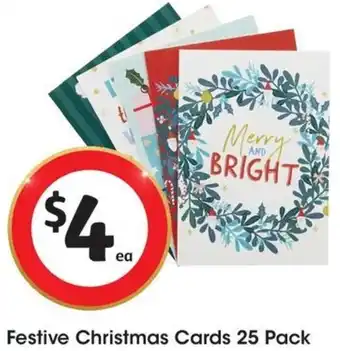 Festive Christmas Cards 25 Pack