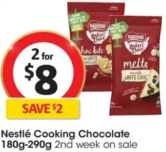 Coles Nestlé Cooking Chocolate 180g-290g offer