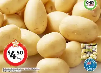 Coles Coles Australian Carisma Washed Potatoes 2kg Bag offer