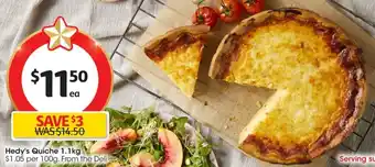 Coles Hedy's Quiche 1.1kg offer