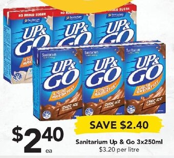 Drakes Sanitarium Up & Go 3x250ml offer