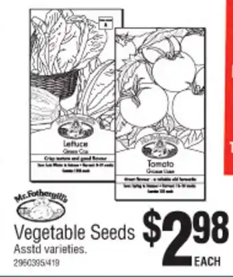 Vegetable Seeds Asstd Varieties