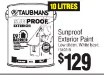 Bunnings Sunproof Exterior Paint 10L offer