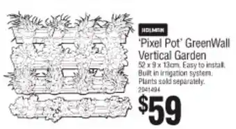 'Pixel Pot' GreenWall Vertical Garden 52 x 9 x 13cm