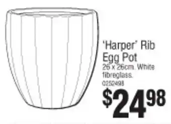 Bunnings 'Harper' Rib Egg Pot 25x26cm offer