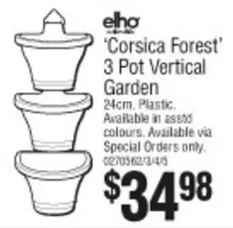 Bunnings Elho 'Corsica Forest' 3 Pot Vertical Garden 24cm offer