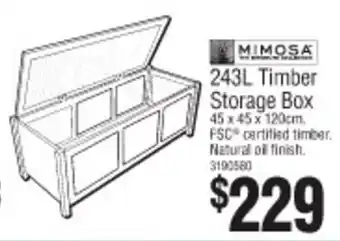Bunnings Mimosa Timber Storage Box 243L offer