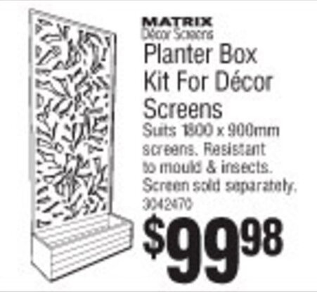 Matrix Planter Box Kit For Décor Screens offer at Bunnings