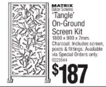 Bunnings Matrix 'Tangle' On-Ground Screen Kit 1800 x 900 x 7mm offer