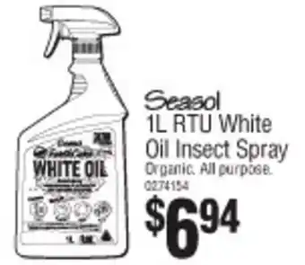 Bunnings Seasol RTU White Oil Insect Spray 1L offer