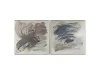 LivingStyles Grey Invasion 2 Piece Framed Hand Painted Canvas Wall Art Set, 100cm offer