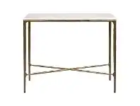 LivingStyles Heston Marble & Iron Console Table, 90cm, Brass offer