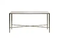 LivingStyles Heston Marble & Iron Console Table, 140cm, Brass offer