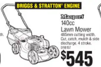 Bunnings Masport Lawn Mower 140cc 485mm offer