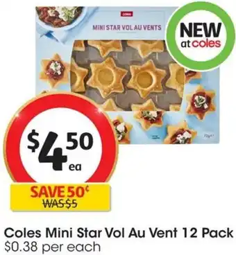 Coles Mini Star Vol Au Vent 12 Pack