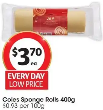 Coles Coles Sponge Rolls 400g offer