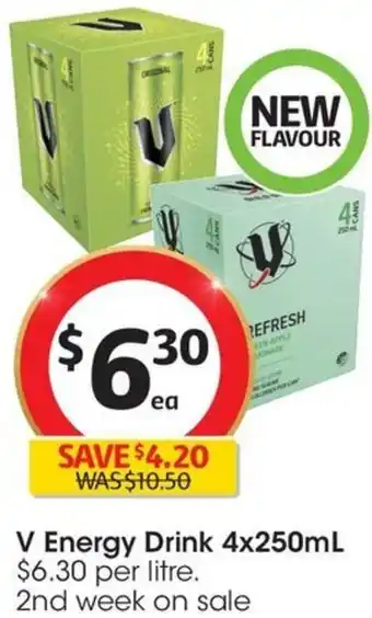 Coles V Energy Drink 4x250mL offer